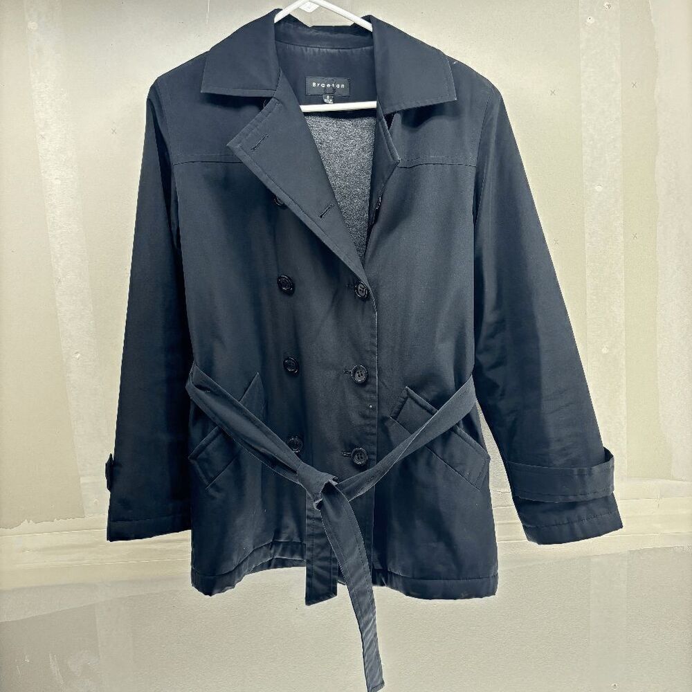 Braetan Women's Small‎ Double Breasted Black Peacoat Jacket Coat